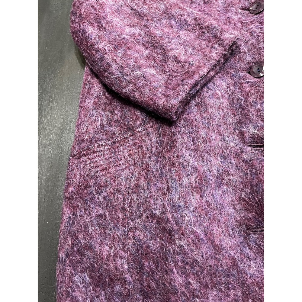 Bardolino Mohair Blend Coat Women's Purple Tweed Button Up‎ Mid Length England - Picture 10 of 12